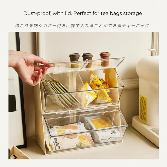 Coffee Capsules & Tea Bag Storage Box with cover