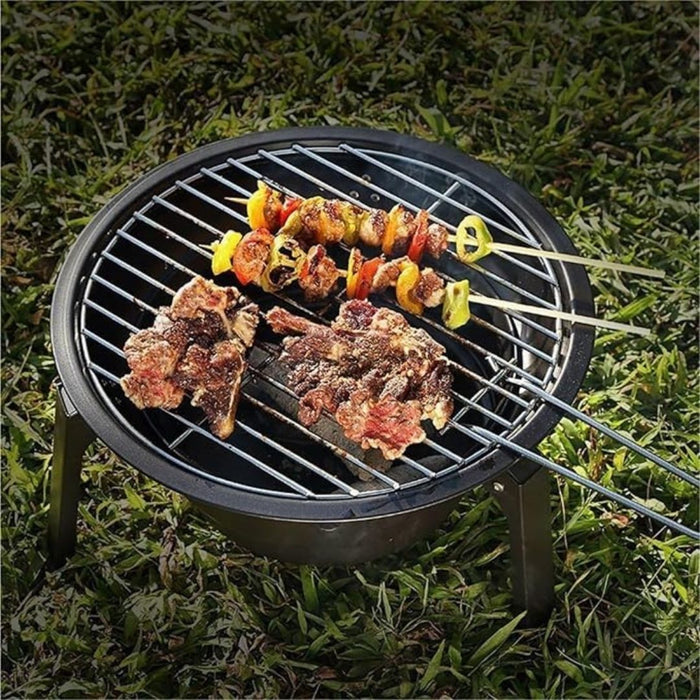 Fold & Grill Round Portable Charcoal BBQ Pit 12"