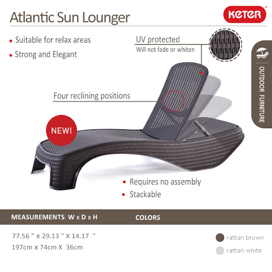 Atlantic Outdoor Sun Lounger Brown