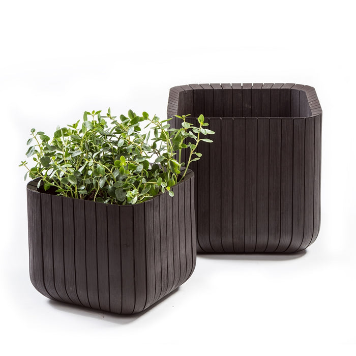 Cube Planter Wood Brown